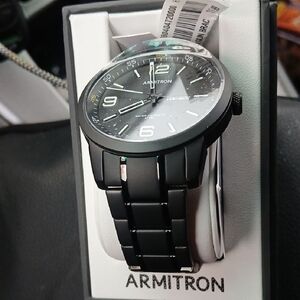 Armitron Black Dial Watch with Black Band